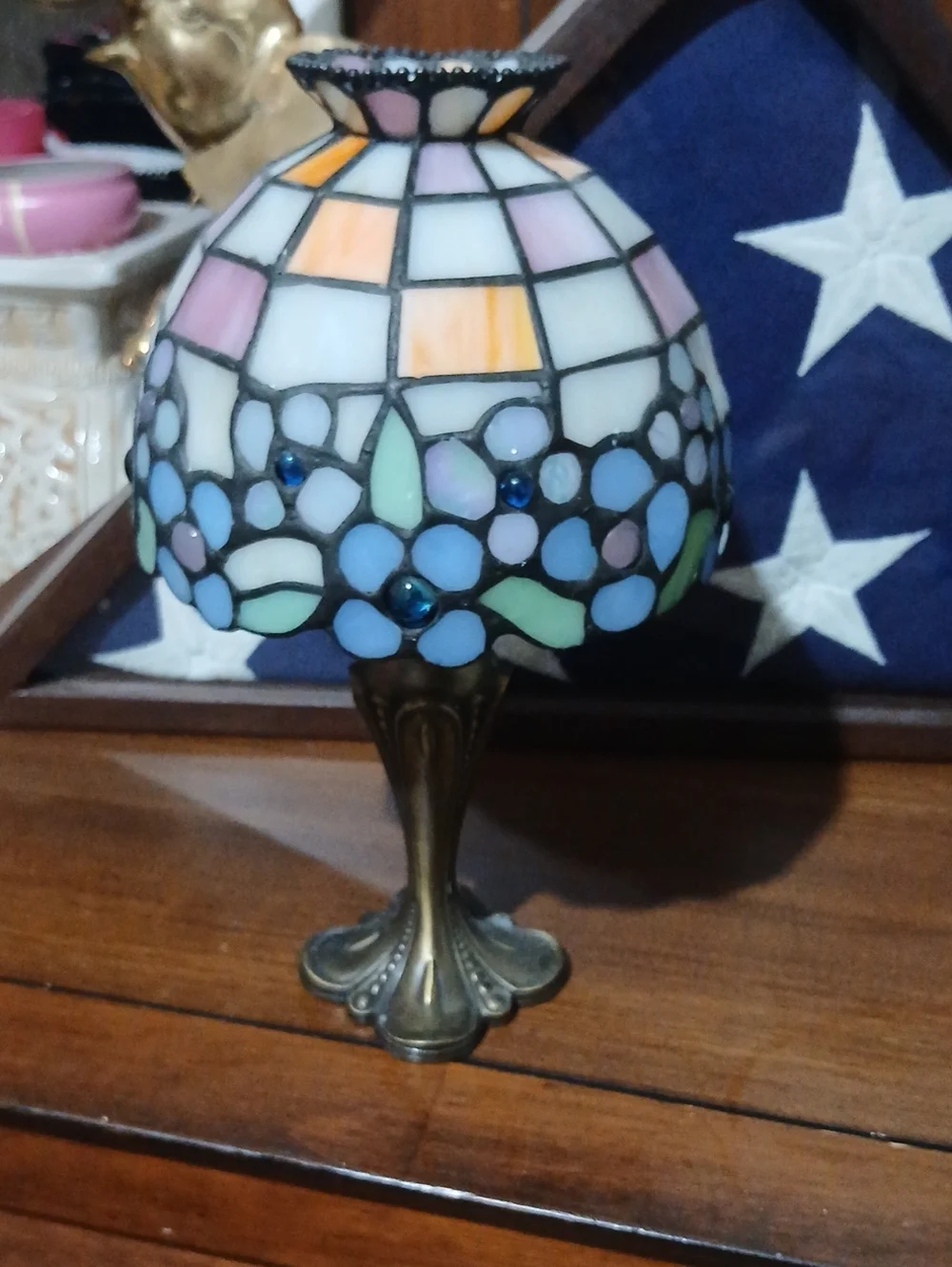 Stained Glass - Accent Lamp - Multicolor- Candle
